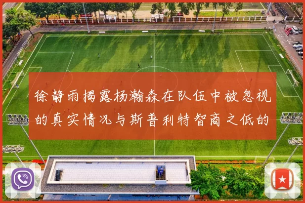 徐静雨揭露杨瀚森在队伍中被忽视的真实情况与斯普利特智商之低的尴尬真相
